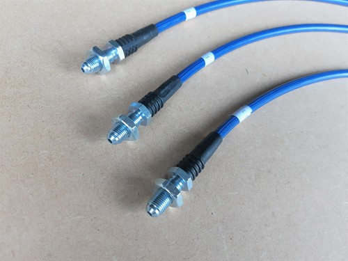 Defender 1983-1998 200tdi 300tdi Extended Brake Hoses 3 Line Kit BLUE - Picture 4 of 8