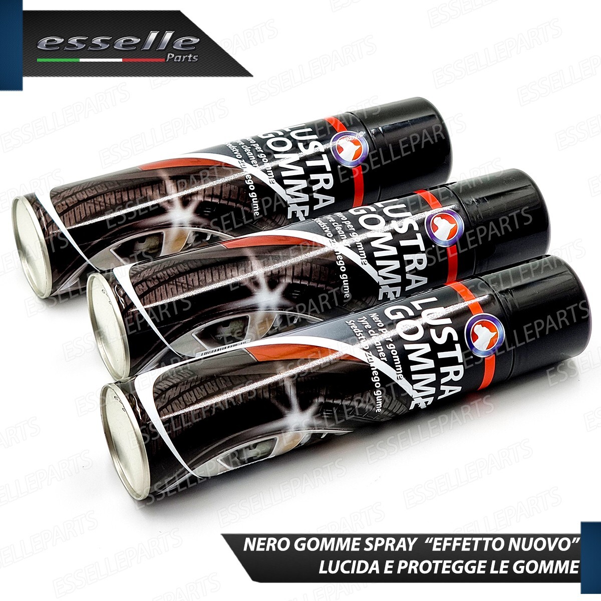 Offerta 3 Pezzi Nero Gomme Spray 1200ml Lucida Pneumatici Abarth - 3