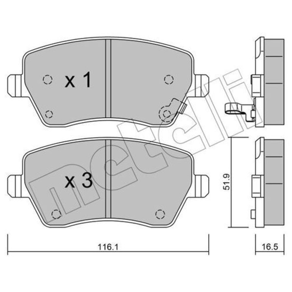 Metelli BremsbeläGe Vorne FüR Suzuki Swift III Splash Opel Agila (B)-image