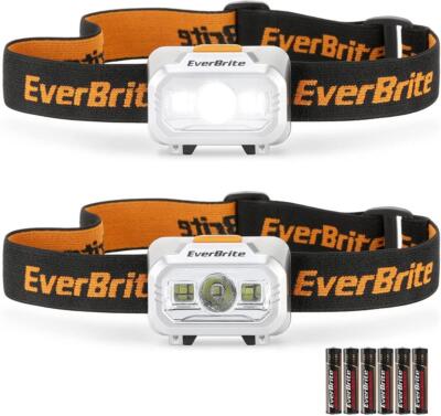 EverBrite 2 Pack LED Headlamp 4 Modes Pivoting Head with Adjustable Headband
