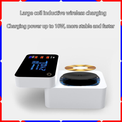 Secure multi-port USB+1QC3.0+1Type-c+ Wireless charger with touch desktop