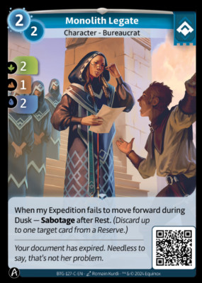 x3 Monolith Legate BTG-127-C-EN Altered TCG Kickstarter Unscanned