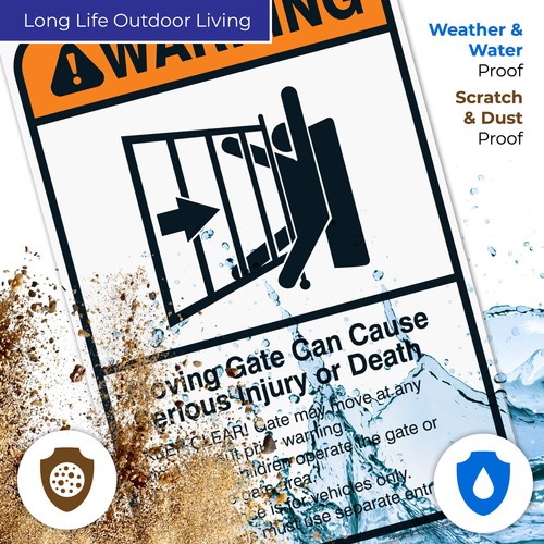 Moving Gate Sign, Moving Gate Can Cause Serious Injury or Death - Picture 83 of 85