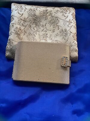 Vintage Max Factor Gold Tone Rhinestones Makeup Compact