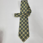 Hugo Boss Neck Tie Men's One Size Blue Green Geometric 100% Silk Formal Designer