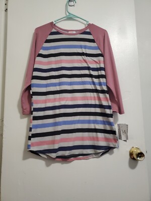 lularoe randy new with tags pink stripes MEDIUM  super soft