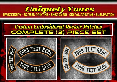 CUSTOM EMBROIDERED 3 PIECE ROCKER PATCH SET 13
