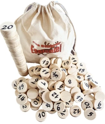 Eselspiel in der Weihnachtsedion ~ 121 Spielsteine aus Holz ~ Handarbeit