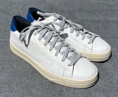 P448 Men's Shoes Jack Sneaker White Royal Size 8 Made in Italy