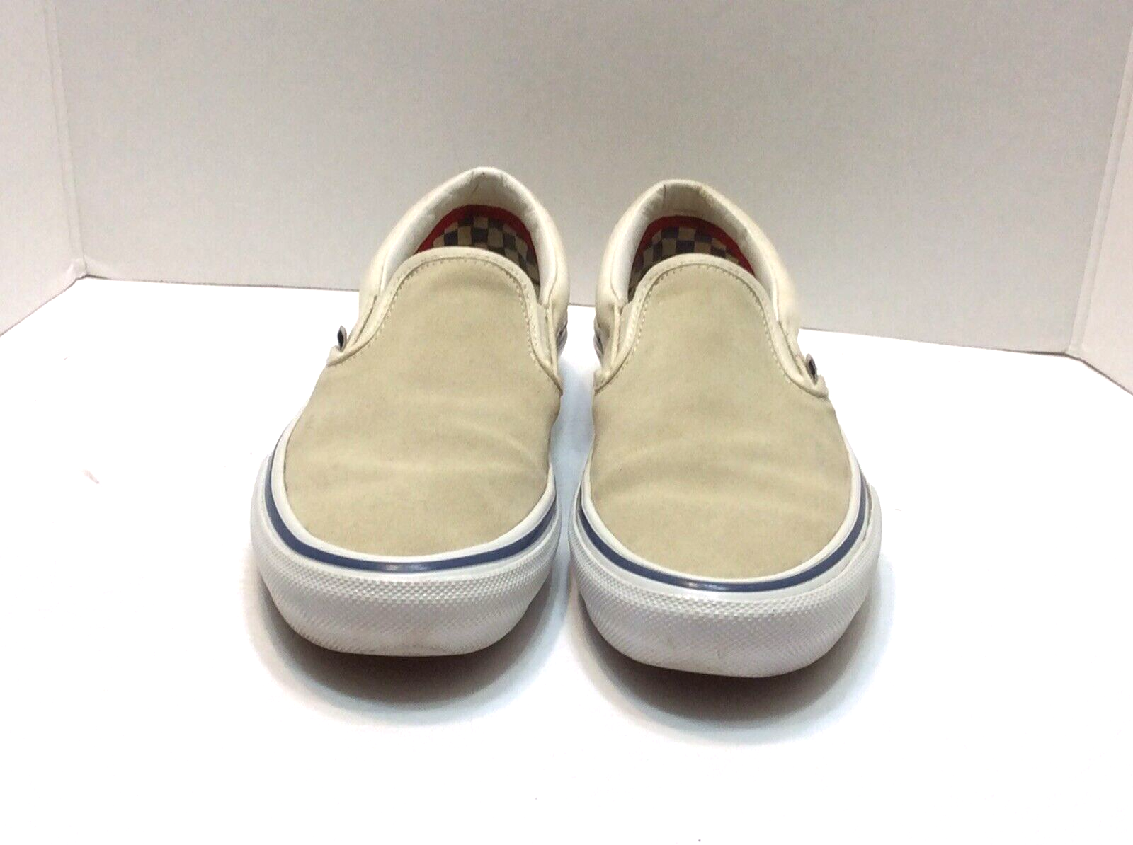 VANS Men's Beige Skate Slip-On Loafers Size 7US 6UK Off The Wall-image