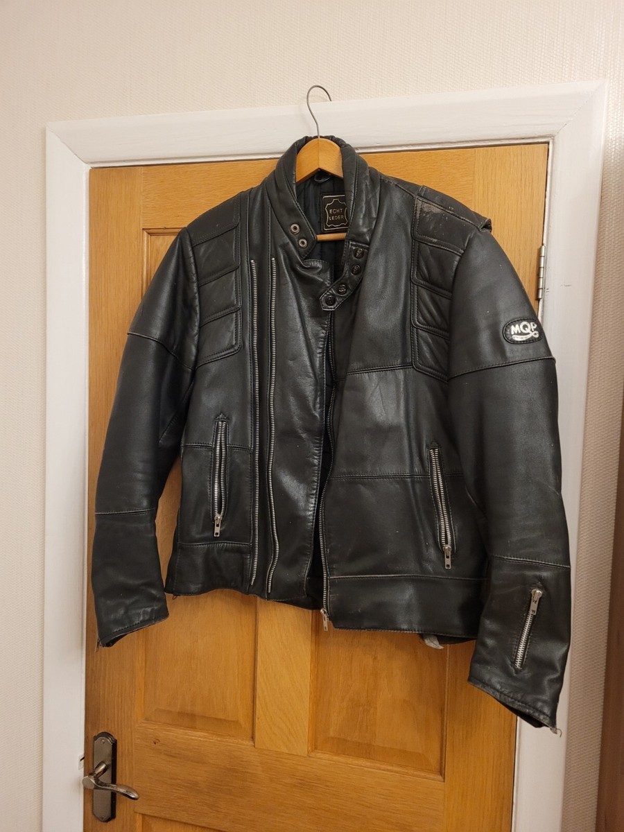 MQP Real Leather!! Motorcycle Jacket!! Size Large UK