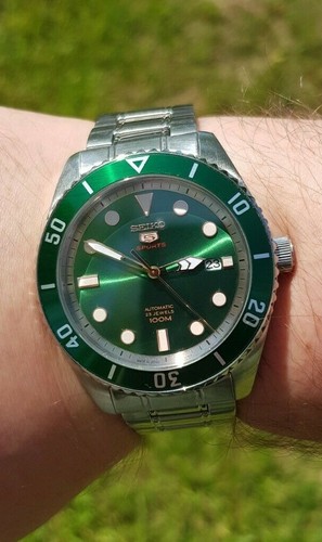 Seiko Mens 100M Automatic Sport Watch SRPB93K1 RARE Green Dial | eBay