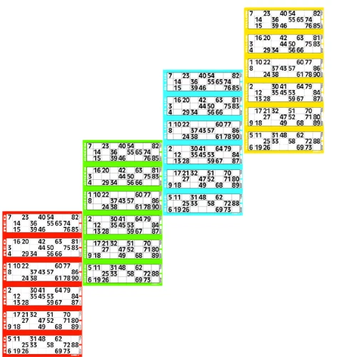 3000 Bingo Flyers 4 Pads Of 750 Tickets 6 To View 1-90 Singles Quickies JUMBO