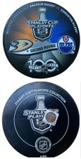 1917 2017 STANLEY CUP PLAYOFFS ANAHEIM DUCKS VS EDMONTON OILERS  HOCKEY PUCK NHL