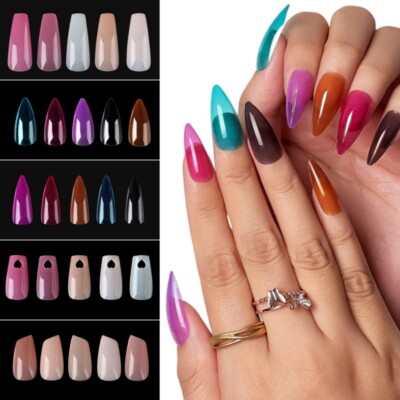 240 Stück Full Cover Nagel Tips – Transparent, In 12 Größen, Für Gel-Nagelverlängerung Zu Hause