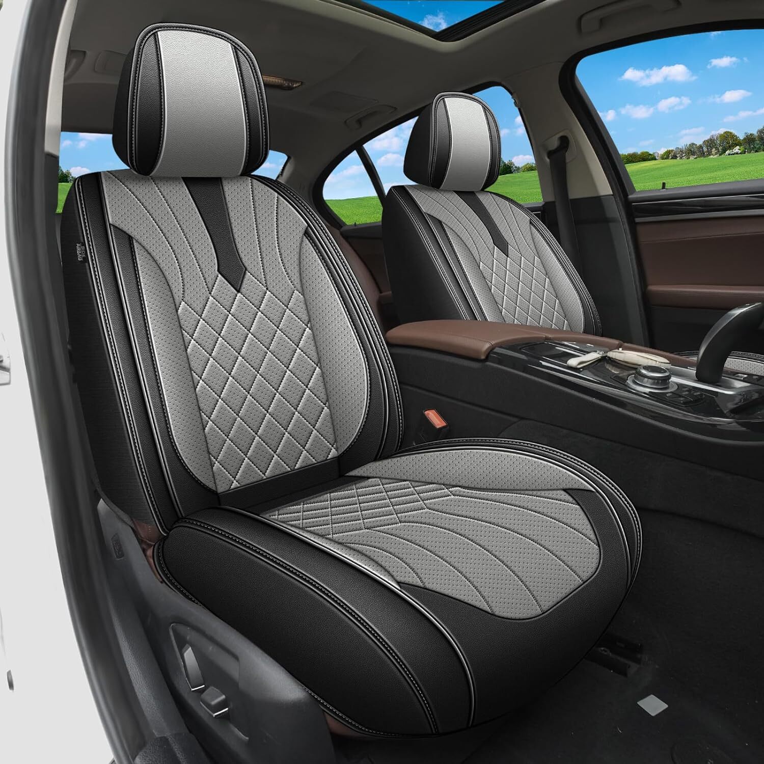 Faux Leather Car Seat Covers Full Set for KIA SPORTAGE 2009-2024 Models  