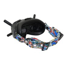For FPV V2 Glasses Adjustable Headband Fixed Strap w/Battery Holder Head Strap
