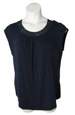 Daniel Rainn L Navy Blue Jersey Knit Shirt Top Stretch