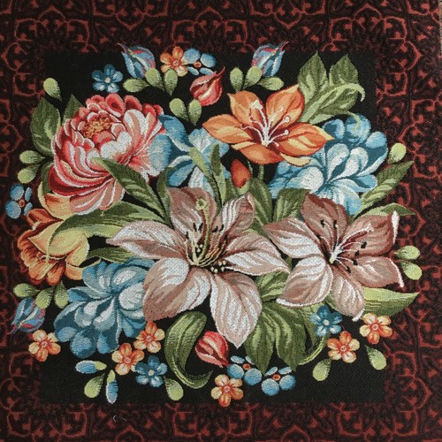 Gobelin Tapisserie Tapestry Paneele Textilbid Blumen Natur Basteln Stoff 50x50cm - Bild 2 von 21