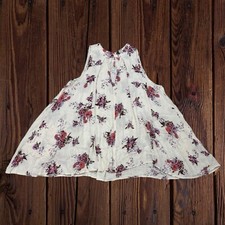 Free People Women’s Sleeveless Floral Slinky Cream Floral Dress Size XS Rayon