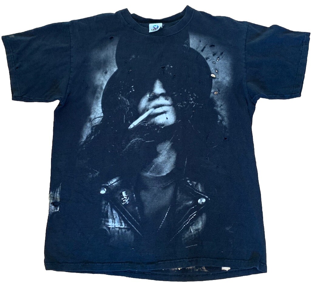 Vintage Slash Guns N Roses T Shirt 2004 Liquid Blue Band Big Head