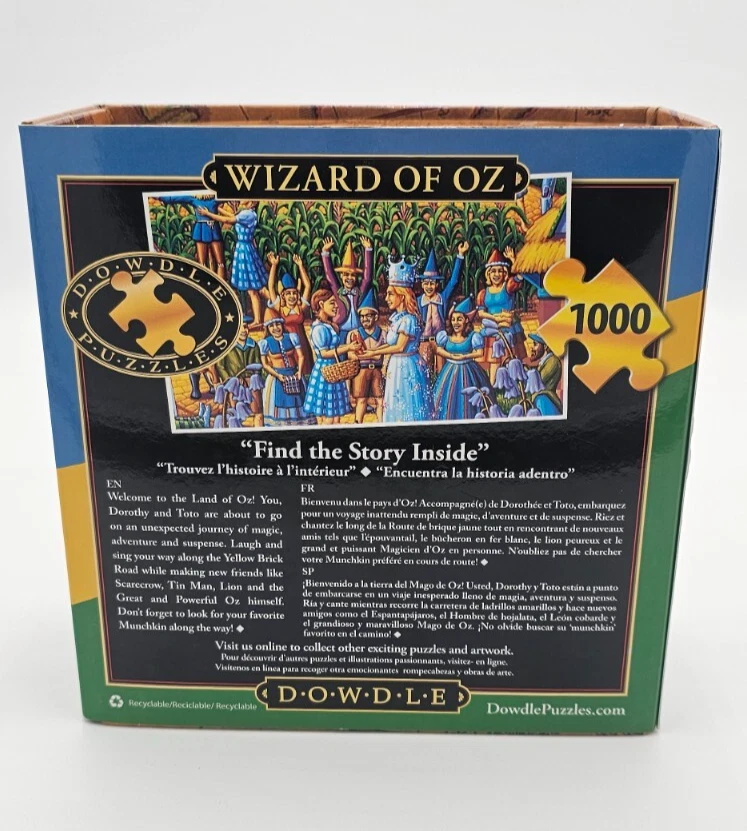 DOWDLE WIZARD OF OZ 1000 PIECE JIGSAW PUZZLE W/ POSTER - NEW - Image 3 of 4