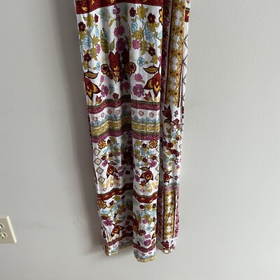 H&M Coachella Women 8 Ivory Floral Boho Festival Sleeveless Halter Maxi  Dress | eBay