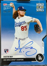2020 Topps Now Dustin May LA Dodgers World Series 16-Card Team Set RC AUTO /49