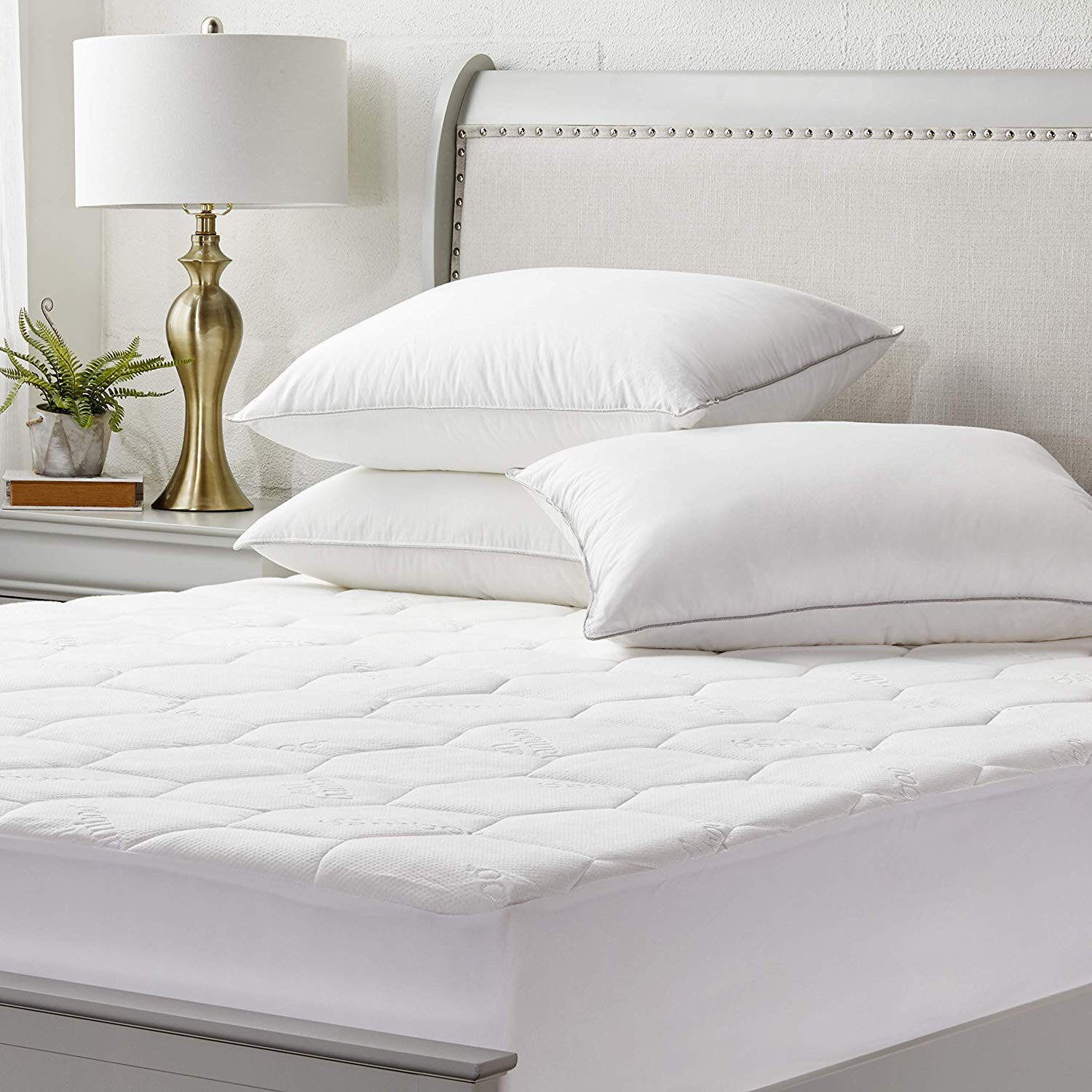 Zen Bamboo Mattress Pad Cover Fitted Cooling Noiseless Deep Pockets