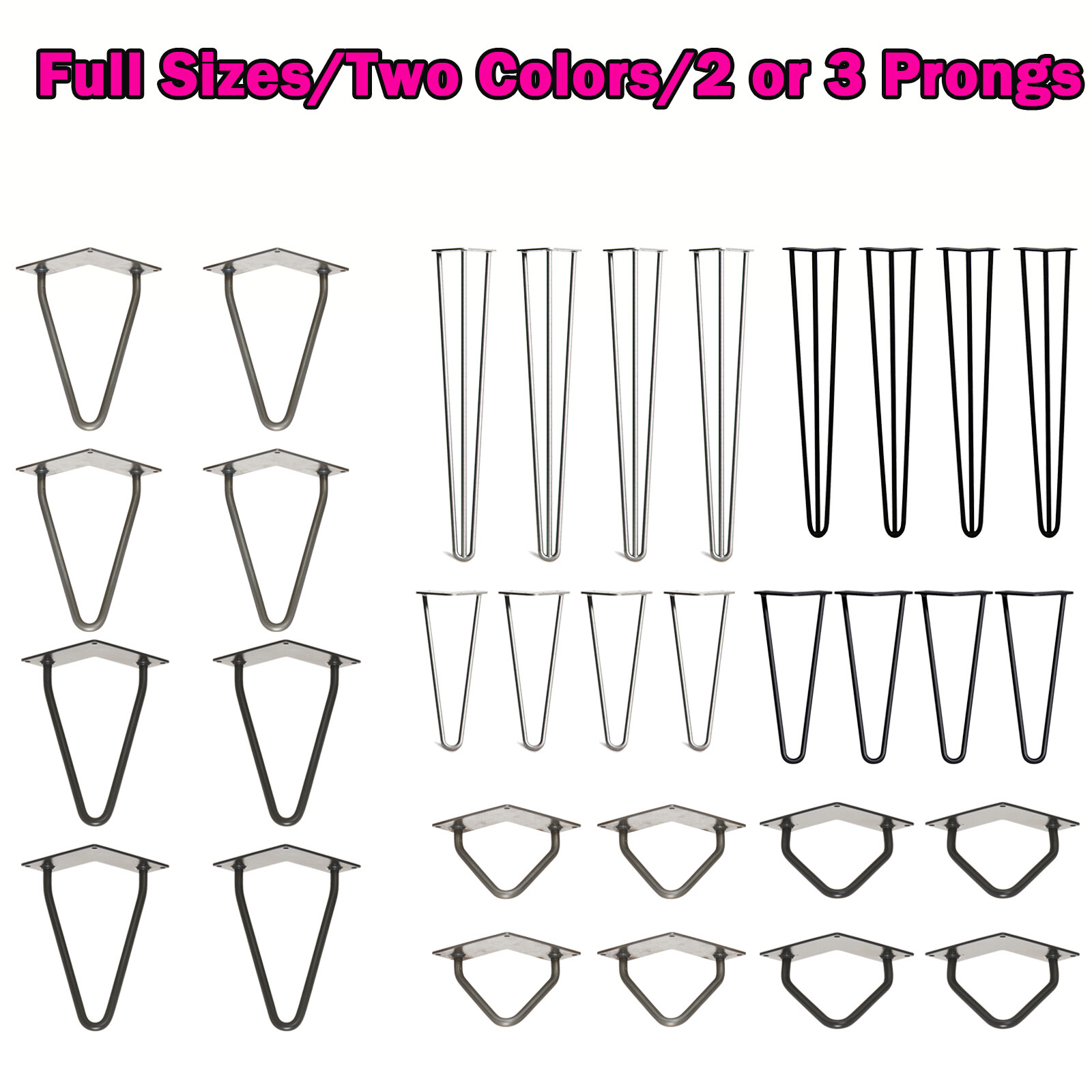 4 x Hairpin Table Legs Hair Pin Legs Set for Furniture Bench Desk Metal