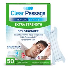 Clear Passage Nasal Strips Clear Extra Strength 50 Count  Works Instantly to...