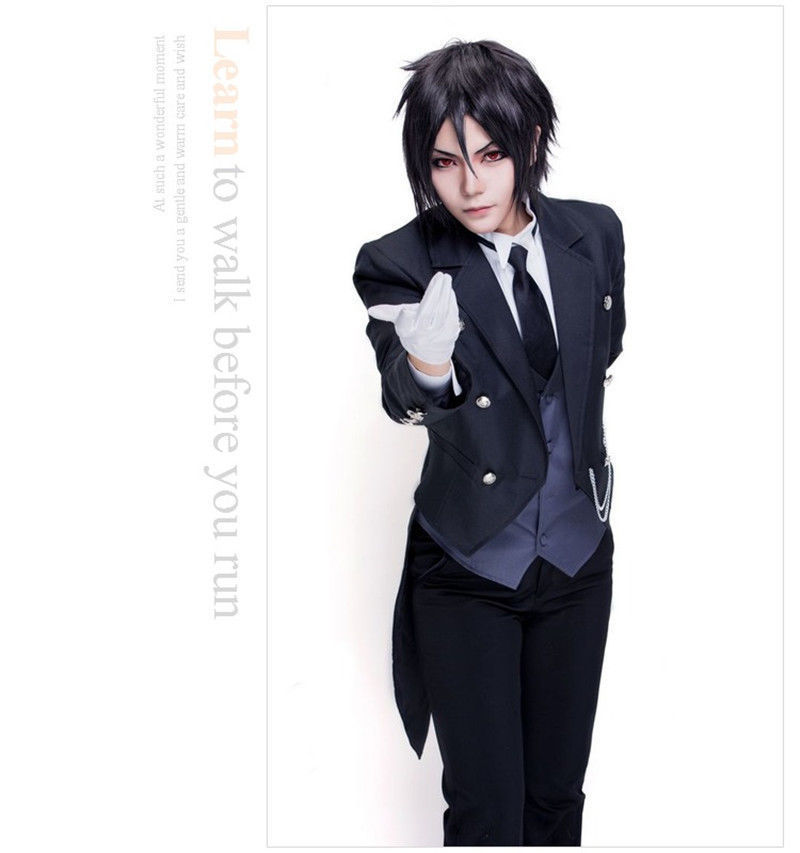 Anime Black Butler Kuroshitsuji Sebastian Cosplay Men Uniform Suit