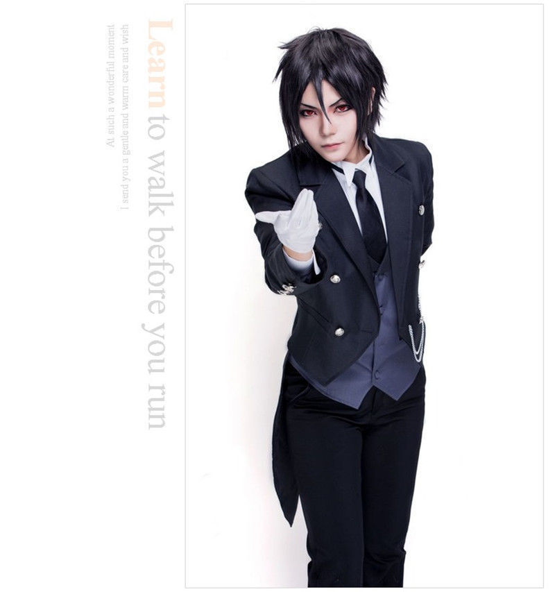 Black Butler Kuroshitsuji Sebastian Uniform Cosplay Halloween Costume –  Coserz