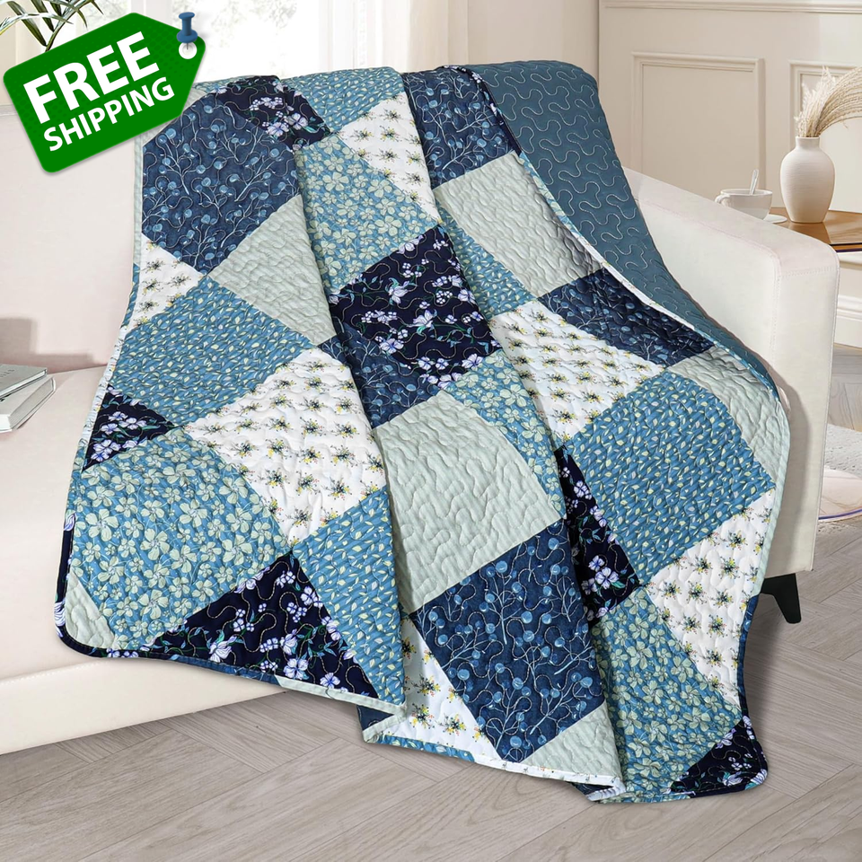 Exclusivo Mezcla Microfiber Boho Patchwork Pattern Quilted Throw