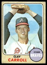 1968 TOPPS CLAY CARROLL ATLANTA BRAVES #412