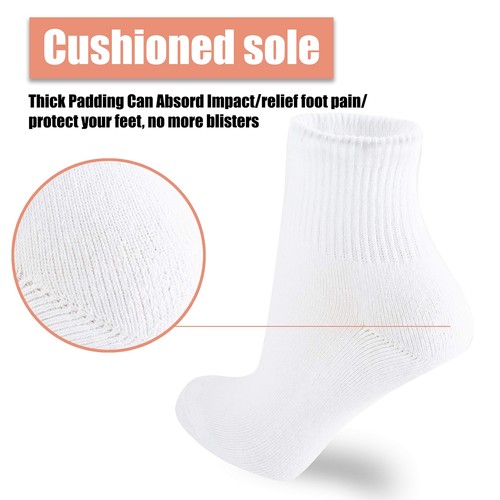 6 Pairs Women's & Men's Mini Crew/Ankle Cotton Athletic Socks with Thick Cush... - Picture 5 of 6