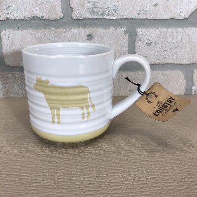 Home Essentials Country Collection Cow Ceramic Coffee Mug 16oz Rustic Farm  Barn | eBay
