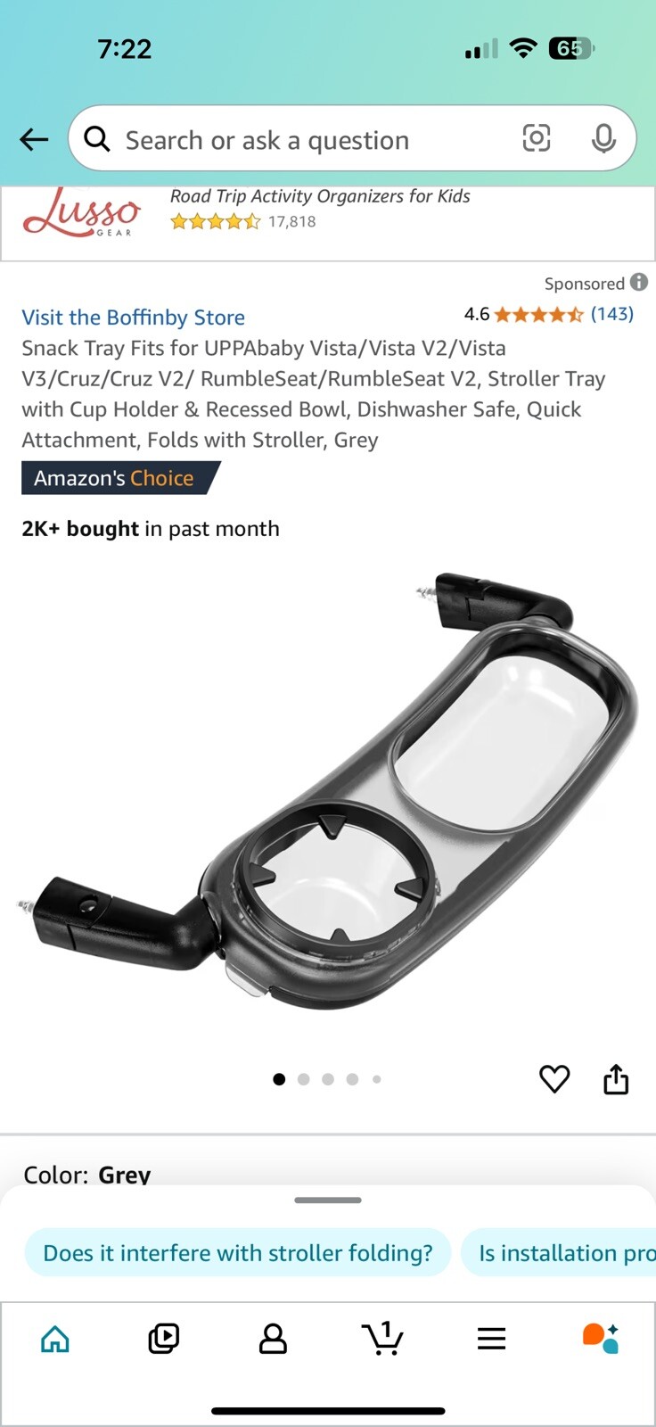 Portable Kids Travel Tray for Cars and Airplanes  