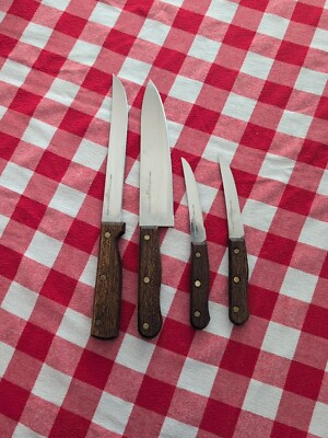 Old Homestead Wood Handled Stainless Kitchen Steak Chef Butcher Knives Taiwan