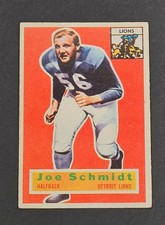 1956 Topps Joe Schmidt ROOKIE RC #44 Detroit Lions HOF Vintage Football Card NFL. rookie card picture