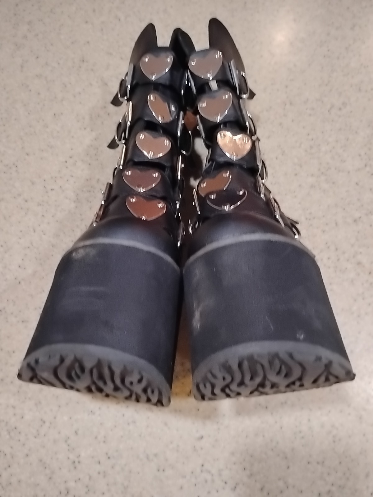 Demonia Women's Size 7  Boots Swing 230 Black Hea… - image 4