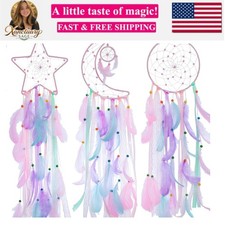 3 Pack Pink Star Moon Sun Dream Catcher - Pink Dream Catchers for Girls, Teen...