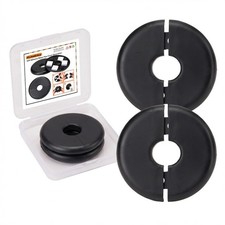2pcs Wall Split Flange, Black Self-Adhesive Pipe Cover Escutcheon Plate for B...