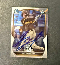 Jay Beshears 2023 1st Bowman Chrome signed autograph baseball card BDC166