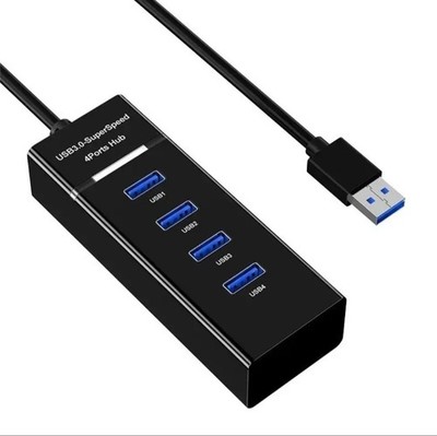 USB Hub 4 Port USB 3.0 Verteiler High Speed Splitter Adapter PC Laptop MacBook