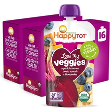 16 Count Happy Tot Organics Love My Veggies Puree Pouches -