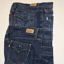 Lote de 2 Jeans Levi’s Mujer Talla 4 505 Pierna Recta Delgados Bootcut Solapa...