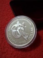 1983 Canada PROOF Silver Dollar. EDMONTON  0.3750oz  ASW  OGP            #T6695