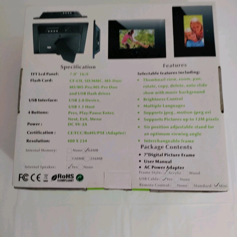 7" Digital Photo Frame Black - Image 3 of 4