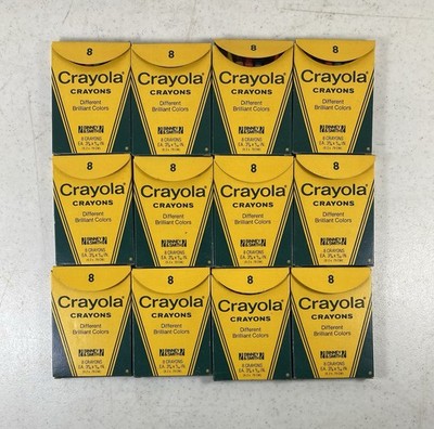 Vintage Binney & Smith Crayola Crayons 8-Pack Lot Of 12 Mostly Unused *READ*